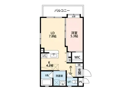 グランドソレーユ(1LDK/1階)の間取り写真