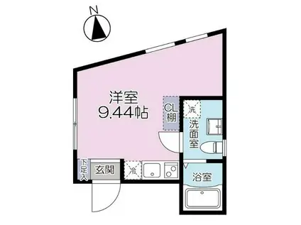 CASA BLANCHE 武蔵小山(ワンルーム/2階)の間取り写真