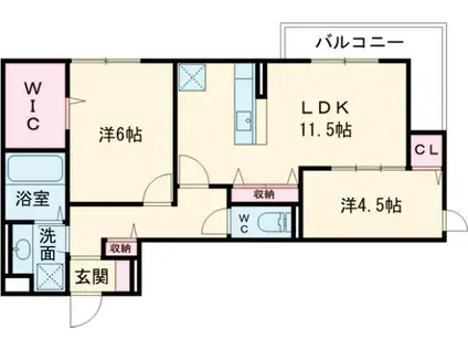 ロイズパレス中百舌鳥ウエスト(2LDK/2階)の間取り写真