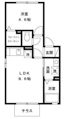 ラナ・カスターナ(1LDK/1階)の間取り写真