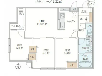 IL MIO CORTE塚口(3LDK/1階)の間取り写真