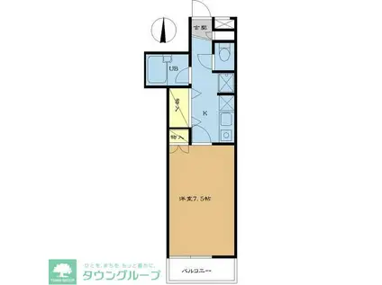 αNEXT高崎第7(1K/2階)の間取り写真