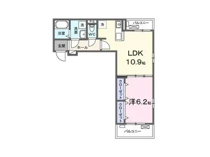 メゾン アイティ クイーン(1LDK/3階)の間取り写真