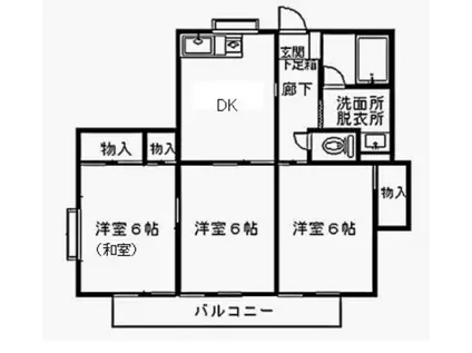 レジデンス高田 I(3DK/2階)の間取り写真