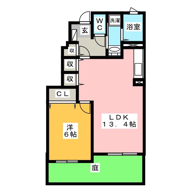 アルバーダ(1LDK/1階)の間取り写真