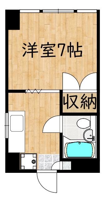 第二住原ビル(1K/2階)の間取り写真