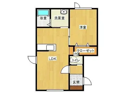 JEDI II(1LDK/1階)の間取り写真