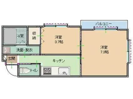 SORA(2K/2階)の間取り写真