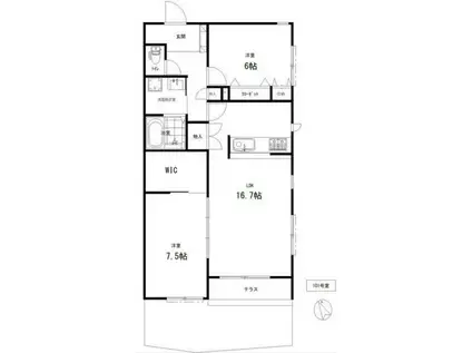 ウィスマ・インダ2(2LDK/1階)の間取り写真