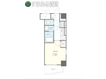 ラ・ブリエ(1K/6階)の間取り写真