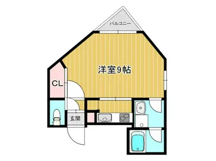 ワイスリー学南(1K/1階)の間取り写真