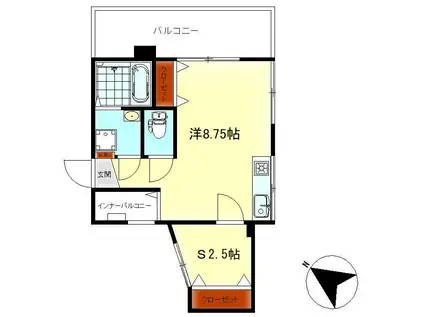 エスポワール本通(ワンルーム/3階)の間取り写真