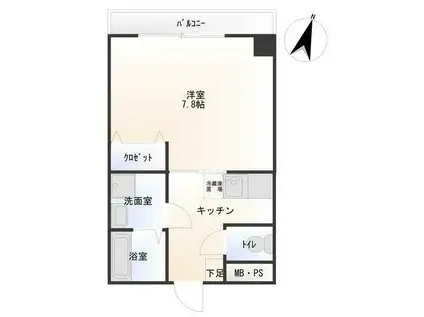 庵・光洋(1K/2階)の間取り写真