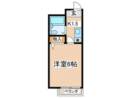 シーサイド湘南(1K/2階)の間取り写真