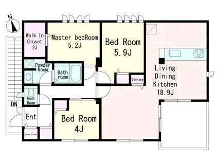 プラシード(3LDK/2階)の間取り写真