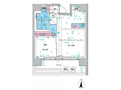 ジェノヴィア本所吾妻橋III(1LDK/11階)の間取り写真