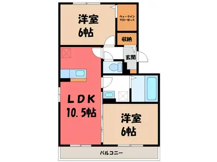 エトワール・トーゼ(2LDK/1階)の間取り写真