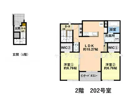 ソレイユ和合(2LDK/2階)の間取り写真