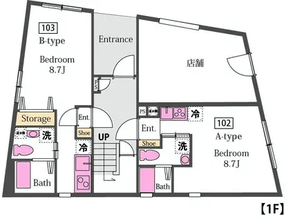 パセレーラ(ワンルーム/1階)の間取り写真
