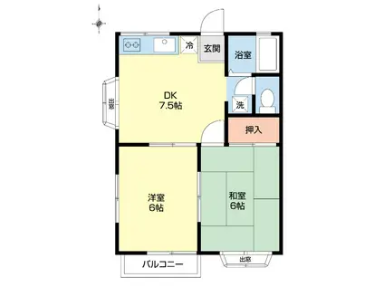 パレス城東(2DK/2階)の間取り写真