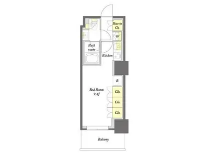 プライムメゾン板橋(ワンルーム/14階)の間取り写真