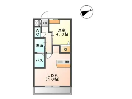 シャングリシーヌII(1LDK/2階)の間取り写真