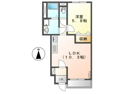 PETIT・FIELD(1LDK/1階)の間取り写真