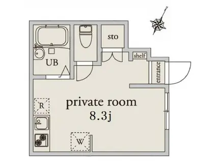 アーベインテラス下北沢1(ワンルーム/1階)の間取り写真