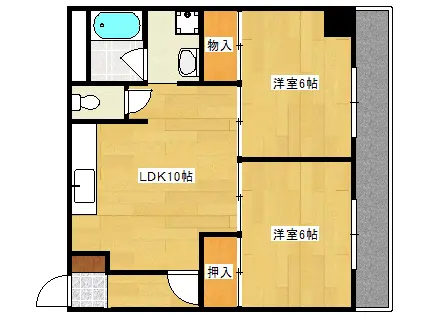グレーシア庚午(2LDK/6階)の間取り写真