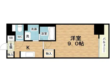 エグゼ心斎橋イースト(1K/6階)の間取り写真