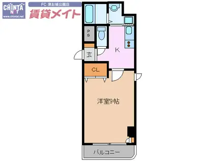 ルラシオン江戸橋(1K/4階)の間取り写真