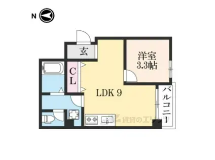 ハイツリヴィエール(1LDK/1階)の間取り写真