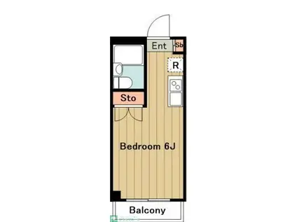 アルカディア(1K/1階)の間取り写真