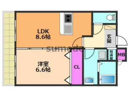 レジデンスKU(1LDK/5階)の間取り写真