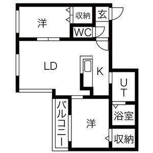 コローレ伏見(2LDK/4階)の間取り写真