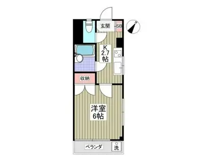 ヒルズ白楽I(1K/3階)の間取り写真