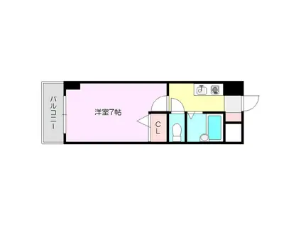 ノルデンハイム淡路(1K/8階)の間取り写真