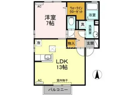 デュレ・ボナールC(1LDK/1階)の間取り写真