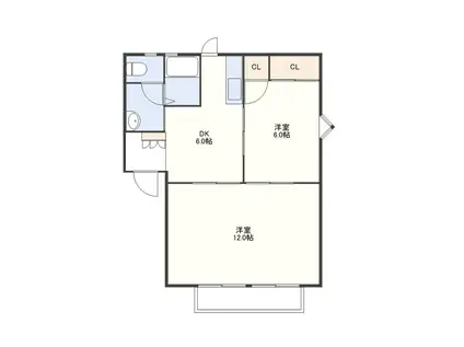 ドミールエイコウ(2DK/2階)の間取り写真