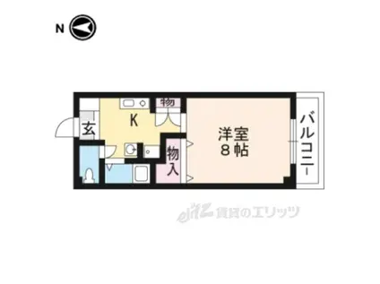 第2ハイツ高樋(1K/1階)の間取り写真