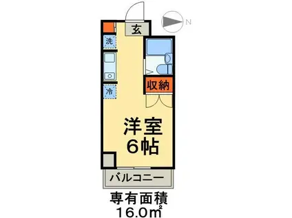 キャッスルアメニティ(ワンルーム/2階)の間取り写真