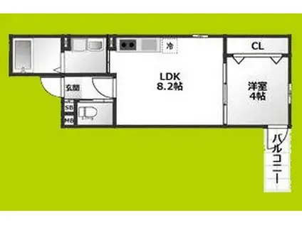 ALEGRIA北助松サウス(1LDK/3階)の間取り写真
