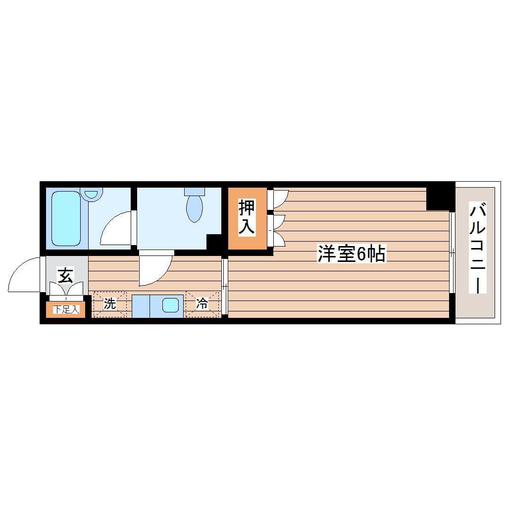サンパレスシカマ(1K/3階)の間取り写真