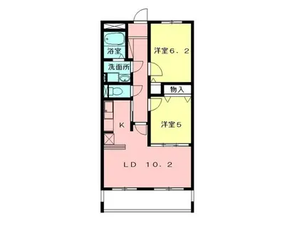 グリュック神明(2LDK/2階)の間取り写真