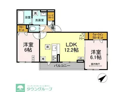 BLANC CUBE(2LDK/1階)の間取り写真