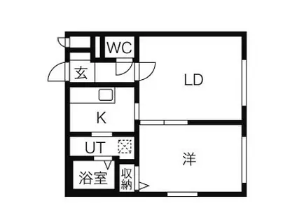 エルサコート澄川(1LDK/1階)の間取り写真