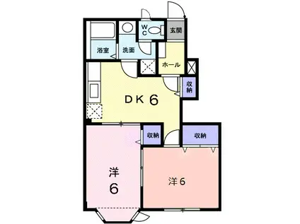 パルテールヒルズ(2DK/1階)の間取り写真