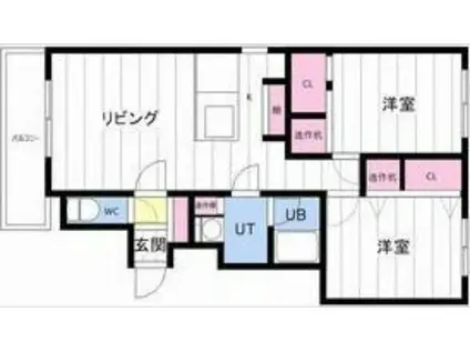 フラット佳月(2LDK/4階)の間取り写真