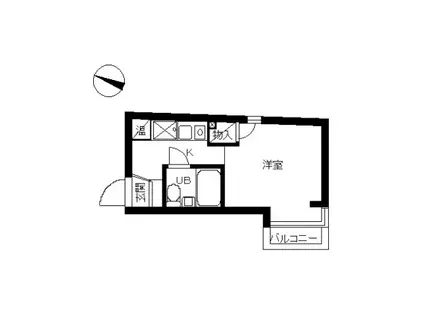 スカイコート都立家政(ワンルーム/1階)の間取り写真