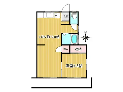 コリーネ大和(1LDK/1階)の間取り写真